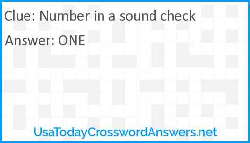 Number in a sound check Answer