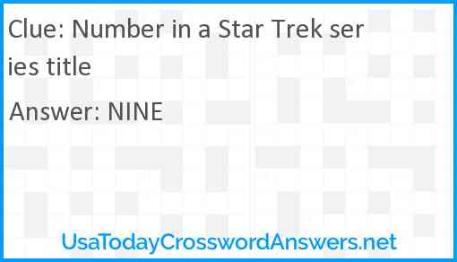 Number in a Star Trek series title Answer