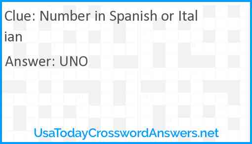 Number in Spanish or Italian Answer