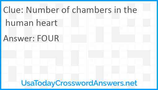 Number of chambers in the human heart Answer