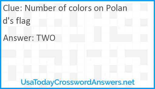 Number of colors on Poland's flag Answer