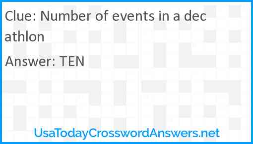 Number of events in a decathlon Answer