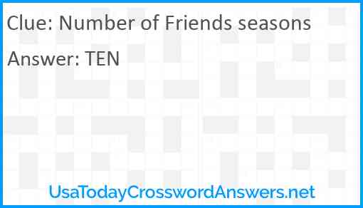 Number of Friends seasons Answer