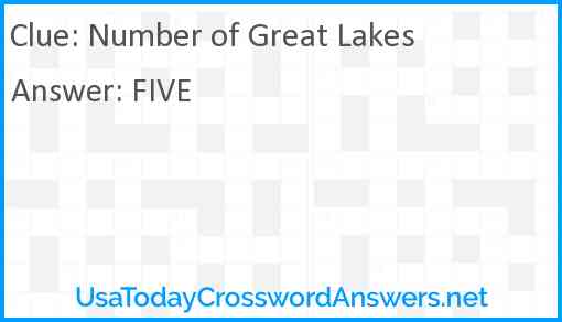 Number of Great Lakes Answer
