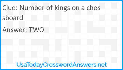 Number of kings on a chessboard Answer