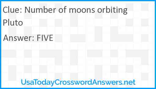 Number of moons orbiting Pluto Answer