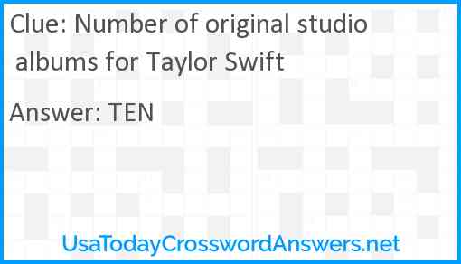 Number of original studio albums for Taylor Swift Answer