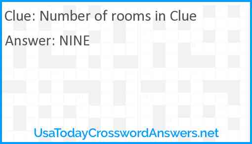 Number of rooms in Clue Answer