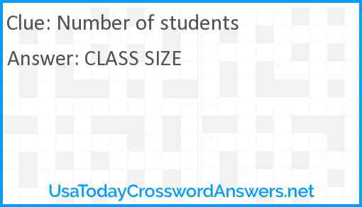 Number of students Answer