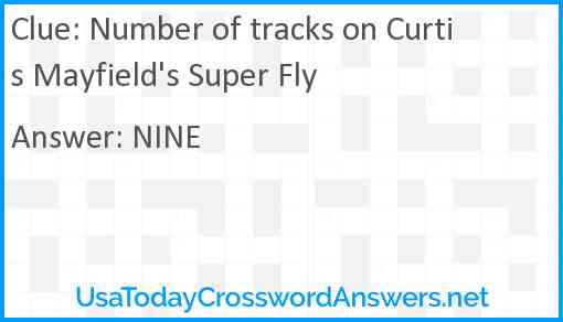 Number of tracks on Curtis Mayfield's Super Fly Answer