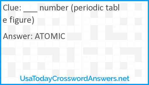 ___ number (periodic table figure) Answer
