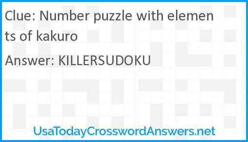 Number puzzle with elements of kakuro Answer