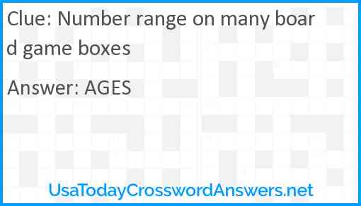 Number range on many board game boxes Answer