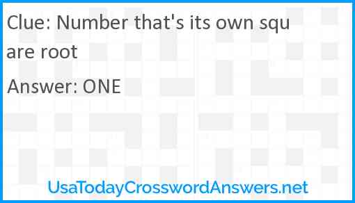 Number that's its own square root Answer