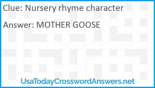 Nursery rhyme character Answer