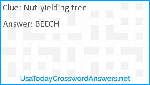 Nut-yielding tree Answer