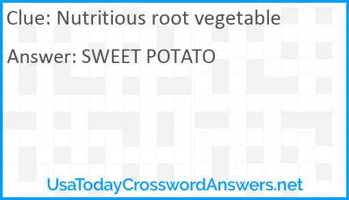 Nutritious root vegetable Answer