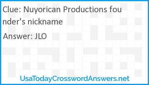 Nuyorican Productions founder's nickname Answer