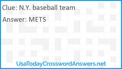 N.Y. baseball team Answer