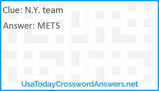 N.Y. team Answer