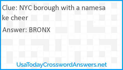 NYC borough with a namesake cheer Answer