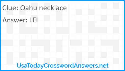 Oahu necklace Answer