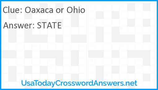 Oaxaca or Ohio Answer