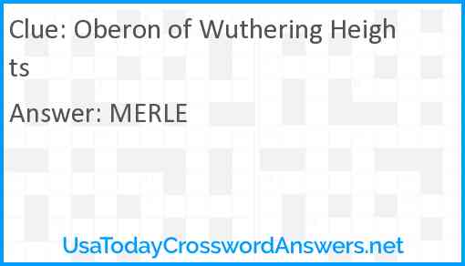 Oberon of Wuthering Heights Answer