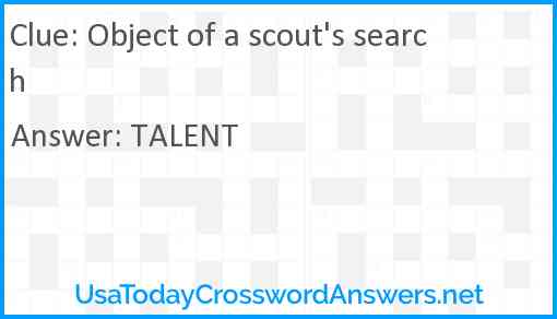 Object of a scout's search Answer