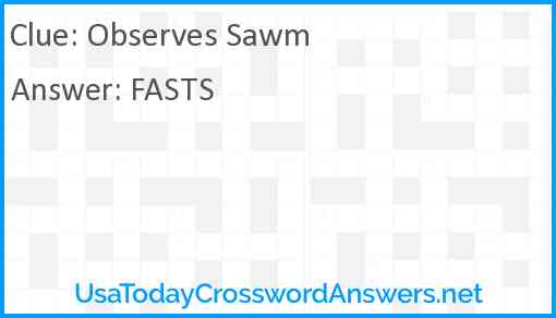 Observes Sawm Answer
