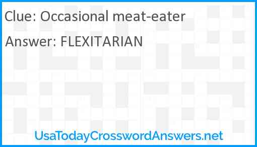 Occasional meat-eater Answer