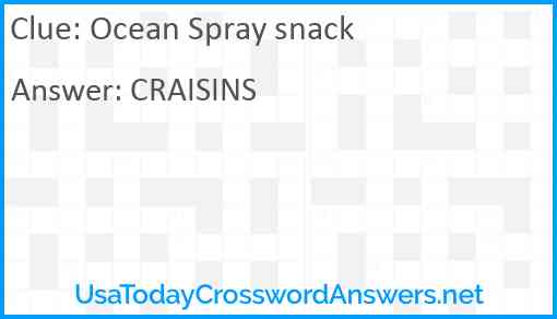 Ocean Spray snack Answer