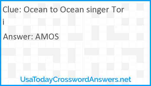 Ocean to Ocean singer Tori Answer