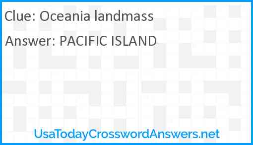 Oceania landmass Answer