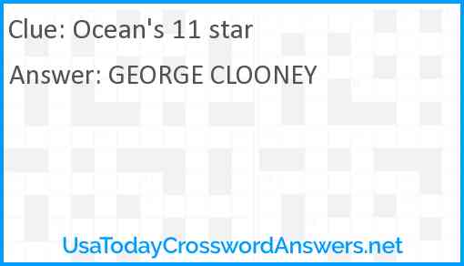 Ocean's 11 star Answer