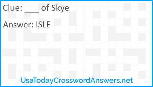 ___ of Skye Answer