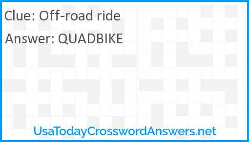 Off-road ride Answer