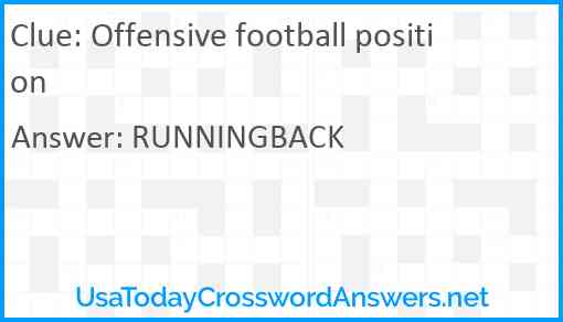 Offensive football position Answer