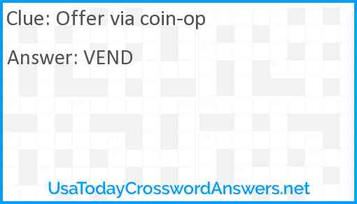 Offer via coin-op Answer