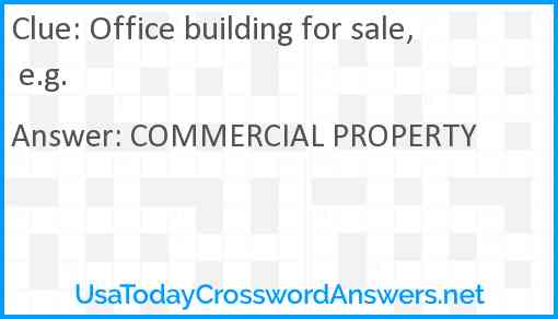 Office building for sale, e.g. Answer
