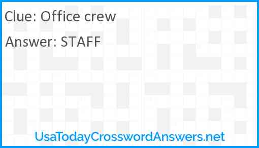 Office crew Answer