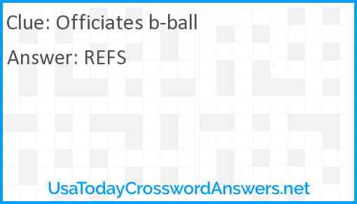 Officiates b-ball Answer