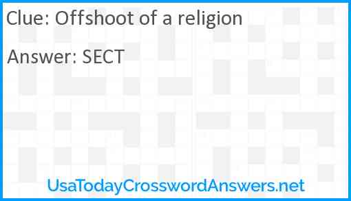 Offshoot of a religion Answer