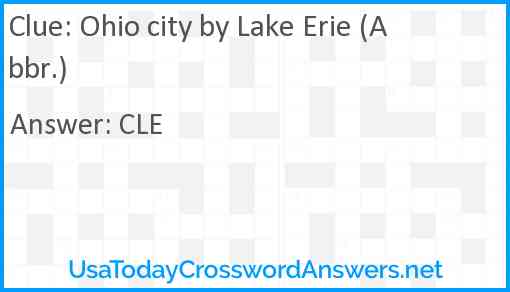 Ohio city by Lake Erie (Abbr.) Answer
