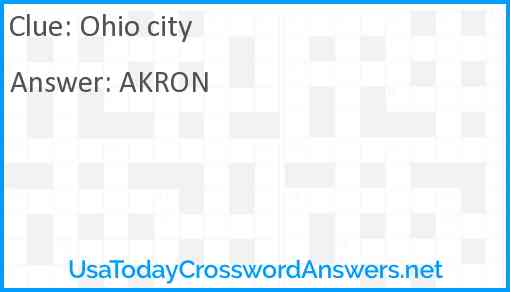Ohio city Answer