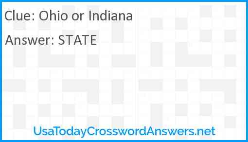 Ohio or Indiana Answer