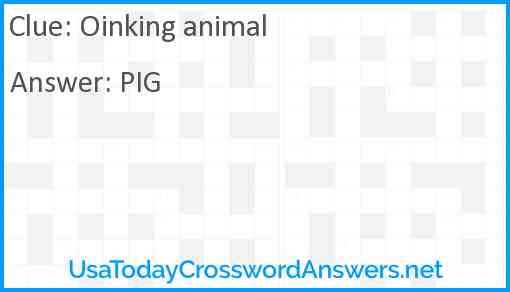 Oinking animal Answer