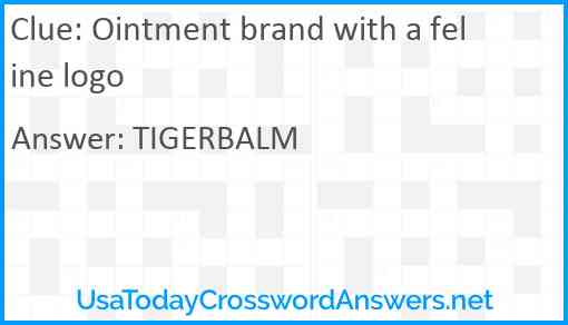 Ointment brand with a feline logo Answer