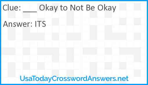 ___ Okay to Not Be Okay Answer
