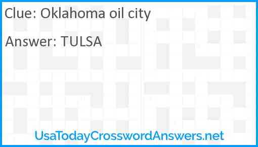 Oklahoma oil city Answer